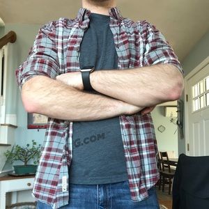 American Eagle Grey Plaid Flannel